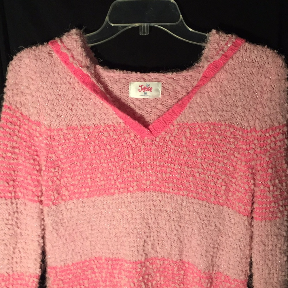 Justice V-Neck Sweater with Hood